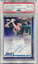 AUSTIN RILEY 2019 TOPPS CHROME ROOKIE AUTO PURPLE REFRACTOR RC AUTO /250 PSA 10