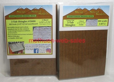 Mine Mount Models~HO~#5000~3-Tab Shingles~5.75'' X 7.75'' Laserboard~X 2 Packages