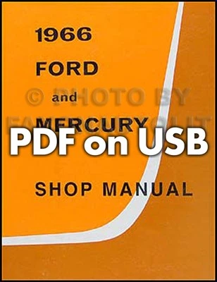 1966 Ford Werkstatthandbuch USB Service Mustang Falcon Ranchero Galaxie LTD Van - Bild 1 von 4