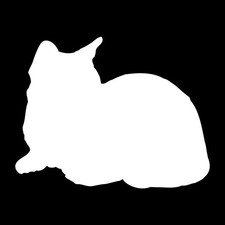 Siamese Cat Silhouette Decal Sticker White Die Cut Vinyl