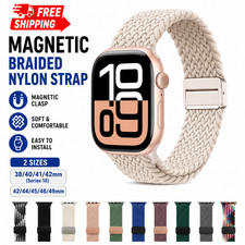 Magnetic Braided Nylon Apple Watch Band Strap 38mm 40mm 41mm 42mm 44mm 46mm 49mm
