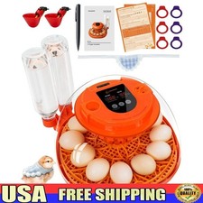 Fully Automatic Egg Incubator W/Temperature Control  Humidity Regulation 12 Egg