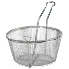 Value Series FBRS-9 Fry Basket - Round Wire, 9-1/2" Diameter, Fine Mesh.