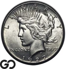 1927 Peace Dollar, Choice BU++, Cartwheel Luster
