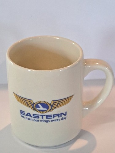 Vintage Eastern Airlines Coffee Mug "We Earn Our Wings Every Day" Pensacola FL
