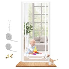 Reinforced Cat Screen Door Fits 36x82 Inch Heavy Duty Pet Proof Zipper