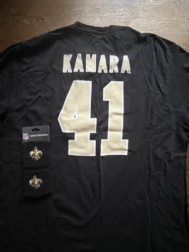 Nfl New Orleans Saints Alvin Kamara  Large T-shirt and wristbands/sweat bands