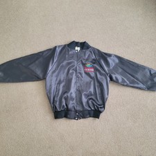 Vintage 80s 90s Black Bomber Satin Jacket Men's Large