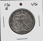 1916 "S" WALKING LIBERTY HALF DOLLAR***VG***KEY DATE