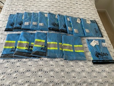 Lot Of 16 High Visibility Safety Vest Ten 4X/5X- Five 2X/ 3X and One SM/MD NEW