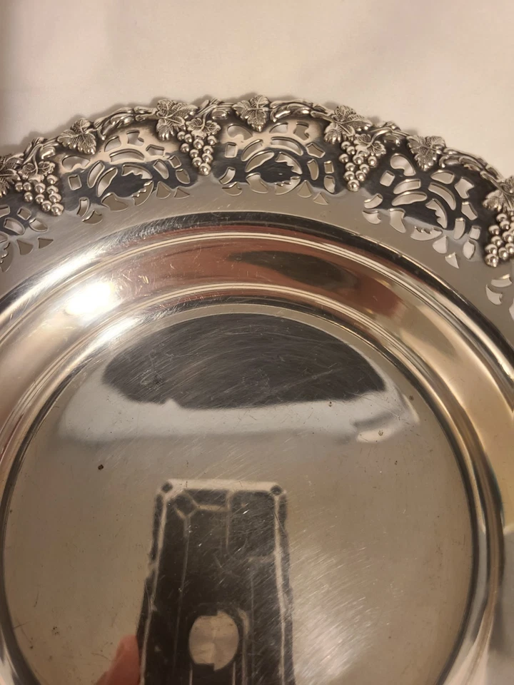 Old Vintage French Silverplate Wine Coaster Guy Degrenne - Image 3 of 4