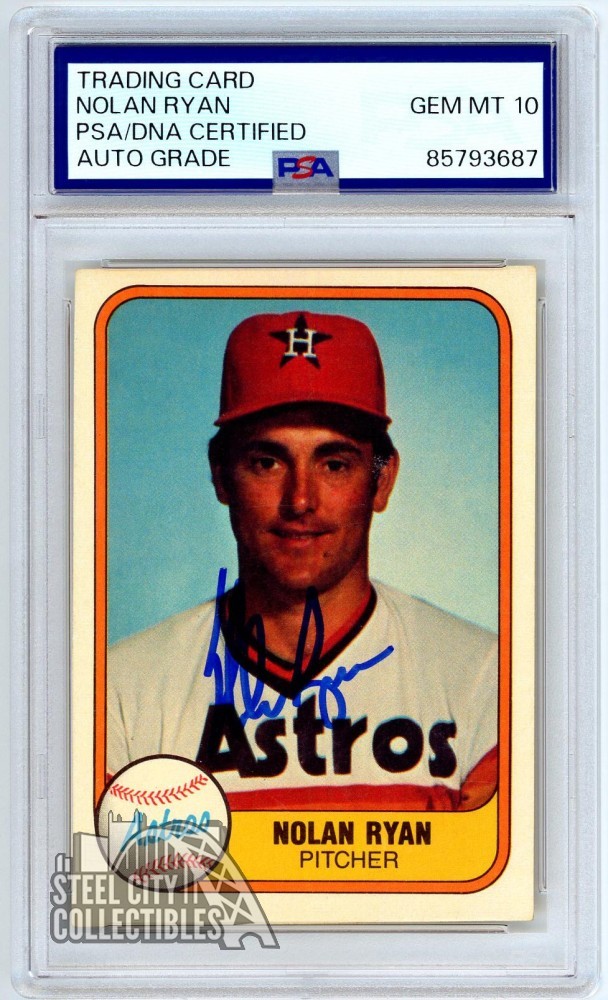 Nolan Ryan 1981 Fleer Autograph Card #57 PSA/DNA 10