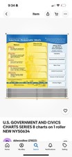 U.S. GOVERNMENT AND CIVICS CHARTS SERIES 8 charts on 1 roller NEW NYS0634