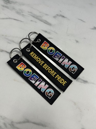 Set 3 Keychain BOEING PRIDE/REMOVE BEFORE PRIDE (GOLD)-130*30mm twill+embroidery - Picture 18 of 24