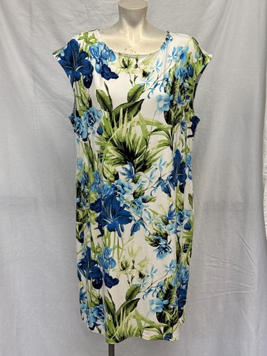 Chico's Womens Multicolor Floral Sleeveless Shift Dress Size 3 Rayon Boho Casual