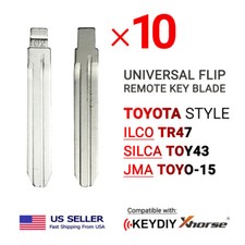 10x Flip Remote Key Blades For Xhorse Keydiy Totoyta Style Tr47 Toyo-15 Toy43