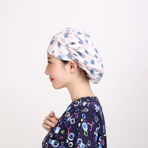 Womens/Mens Florals Printed Cap Scrub Hat/Cap Head Wear Adjustable Accessories - Picture 419 of 660