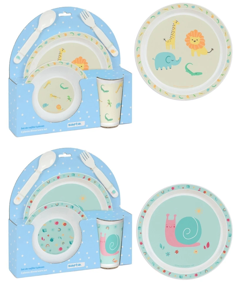 5.tlg Kindergeschirr Set Baby Geschirr BPA FREI Essgeschirr Geschenkset Safta - Bild 1 von 1