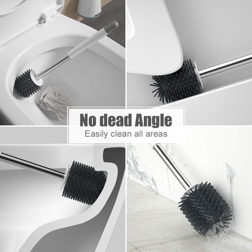 M34152 Silicone Toilet Brushes & Holders, Deep Cleaner, Toilet Brush Holder Set - Picture 4 of 5