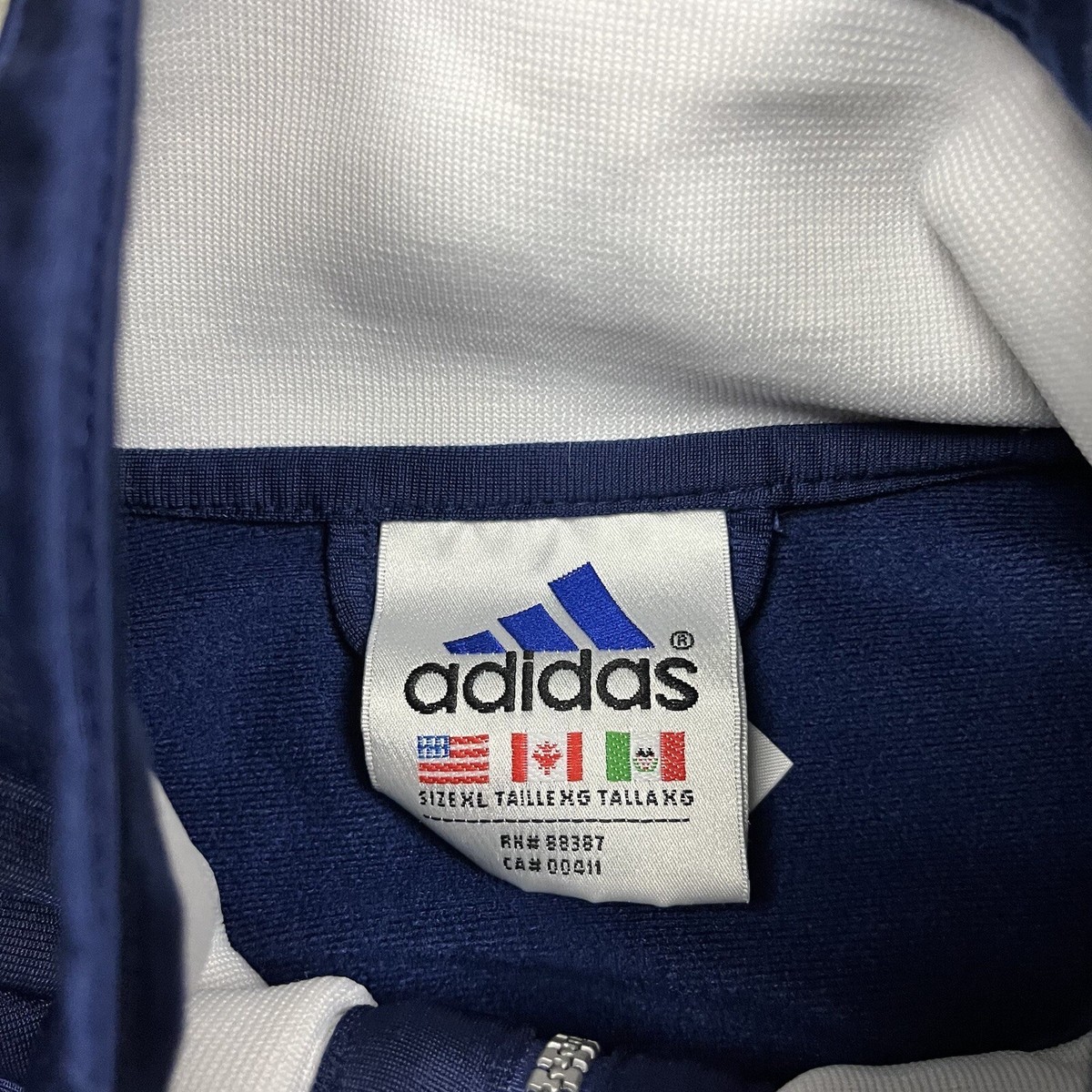 ビンテージ　adidas スタジャン ⚫︎RUNDMC90年代 Vintage 90s Adidas Full Zip Track Jacket Blue XL Run DMC | eBay