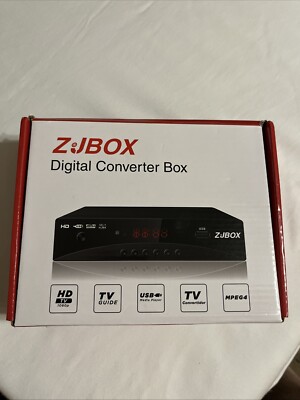 Digital TV Converter Box - ZJBOX for Analog HDTV Live 1080P Open Box