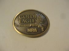 Golden Eagles NRA Belt Buckle - Gold Tone
