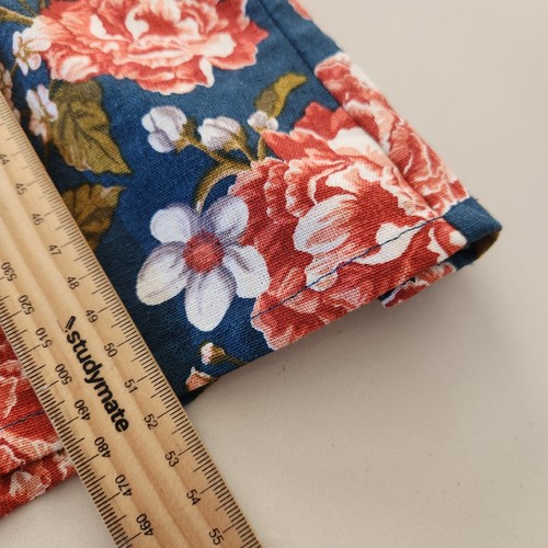Revival Skirt Womens Size 10 Navy Floral A-Line Mini Button Linen Blend Retro - Picture 9 of 9