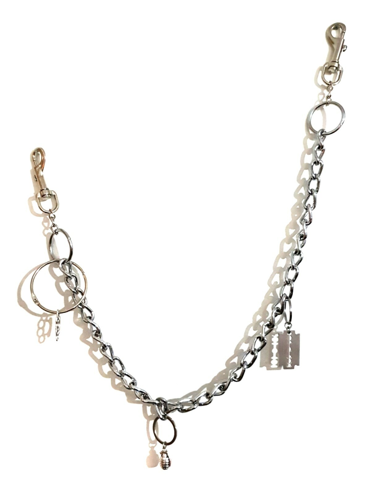 Waist Chain Heavy Steel Keys Chain Razor Grenade Skins Rocker Punk Jewellery
