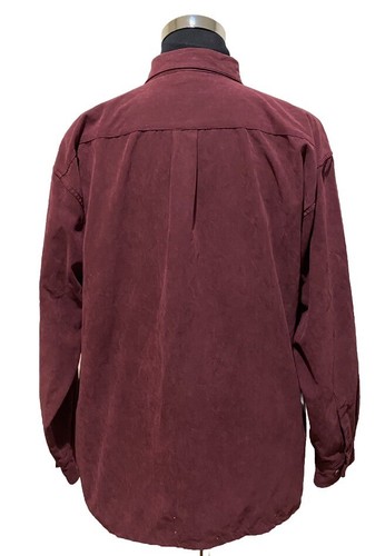 Knightsbridge Men Shirt XL Streetwear Preppy Burgundy Jacket Long Sleeve Zip VTG - Picture 2 of 20