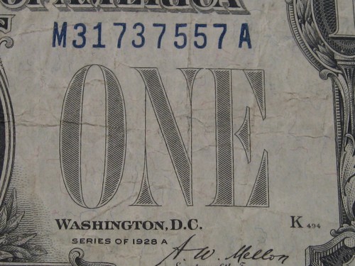 2 "Funny Back" $1 Silver Certificates Both 1928-A M/A & R/A Blocks. #29 - Picture 4 of 12