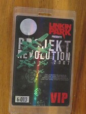 2007 Linkin Park Projekt Revolution VIP Laminated Pass Chester Bennington