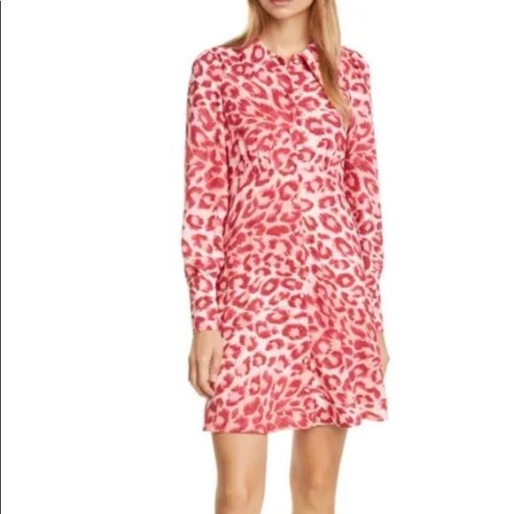 NWOT KATE SPADE pink cheetah long sleeve dress | eBay