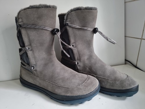 CAMPER PEU PISTA UK 3 EU 36 WOMEN GREY REAL SUEDE LEATHER FLAT BIKER ANKLE BOOTS - Picture 8 of 15