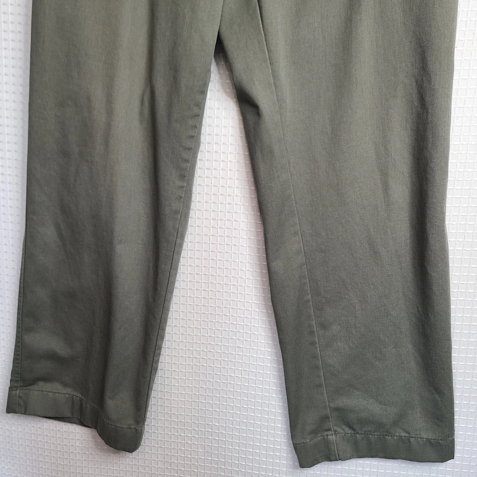 GUC Haggar Generations Mens 36x30 Retro Olive Green Straight Leg Chino Pants - Imagem 3 de 4