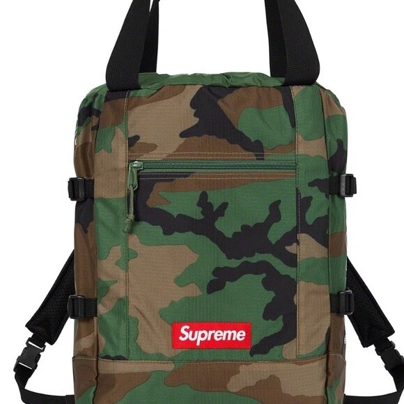 Sac fourre tout Supreme Sac à dos Woodland Camo DS, SS19 flambant neuf   Prêt à être expédié
