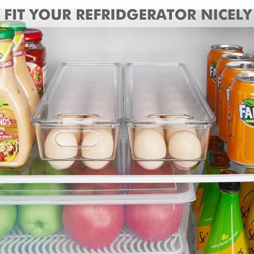 Egg Holder For Refrigerator 2 Pack Plastic Egg Storage Container For Refrigerato - Picture 4 of 8