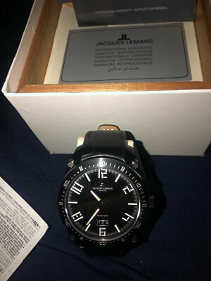 Mens Black and Grey Jaquese Lemans Watch (New with Tags)