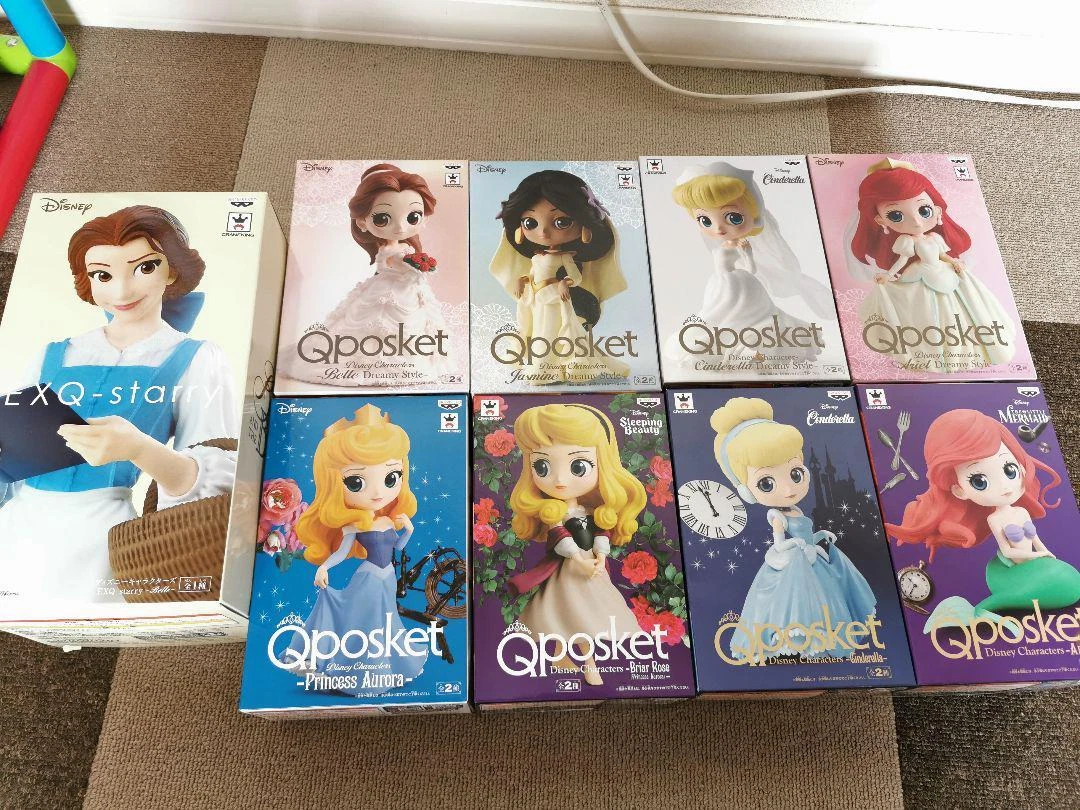 Disney qposket Figure lot of 9 Set sale Princess Aurora Cinderella