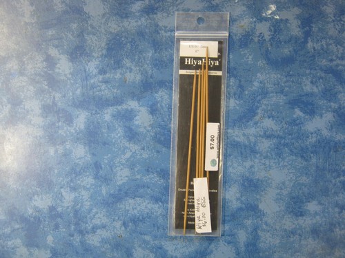 HIYAHIYA DOUBLE POINT BAMBOO 6" KNITTING NEEDLE SIZE 0 NIP G