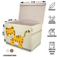 Lifeney Aufbewahrungsbox Tiger 51X36X36Cm Spielzeugkiste + Deckel Kinderzimmer