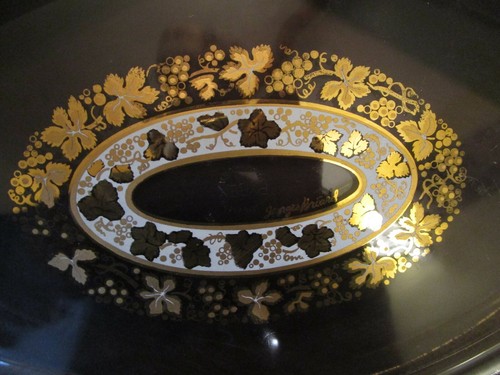 Plato ovalado vintage Pyrex Glass Georges Briard "Gold Dust & Leaves" 18" W años 60 - Imagen 6 de 11