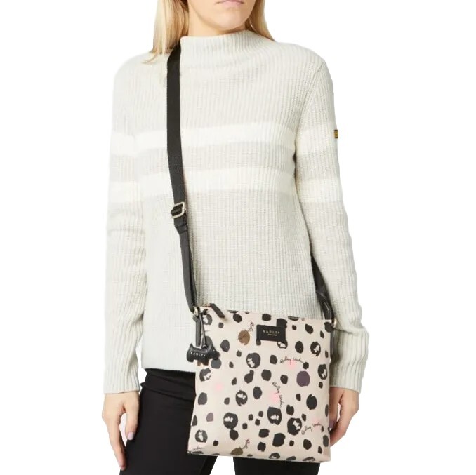 RADLEY LONDON Women's Dove Grey Bubble Dog Small Zipper Top Cross