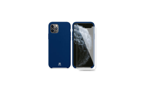 Ibroz Coque silicone bleu nuit + Verre trempé pour iPhone 11 Pro - Bild 1 von 4
