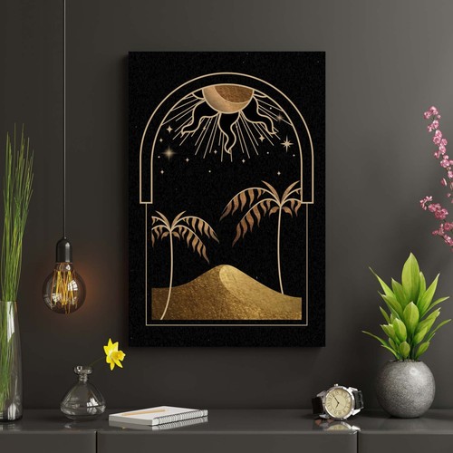 Set di Quadri Moderni Oro & Nero |Q1127| Arte Moderna su Tela per Arredare - Foto 4 di 4