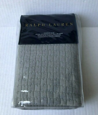  Ralph Lauren ELYSSA Euro Sham Pale Pewter /Gray Quilted 26x26 Matelassé Pillow