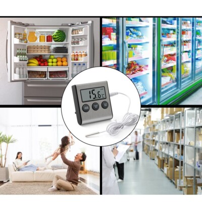 Mehrzweck LCD Digital Thermometer für Kühlschrank Gefrierschrank MaxMin zeichnet Alarm auf