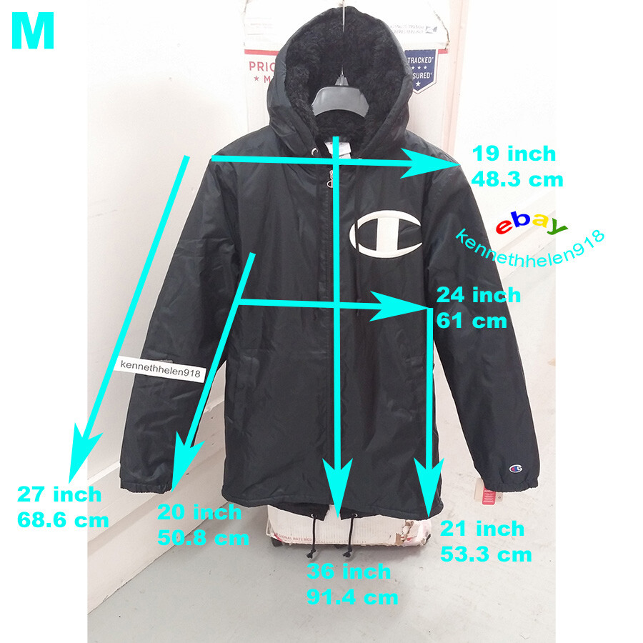CHAMPION LIFE SHERPA LINED STADIUM JACKET BLACK MENS SIZE S