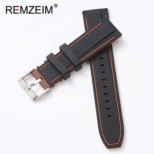 Rubber Silicone Watch Band Strap 20mm 22mm 24mm Women Men Green Red Black Sport - Picture 17 of 27