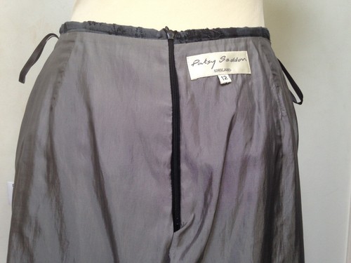 Vintage Patsy Seddon skirt 10-12 lined greys cotton blend, embroidery - Picture 11 of 13