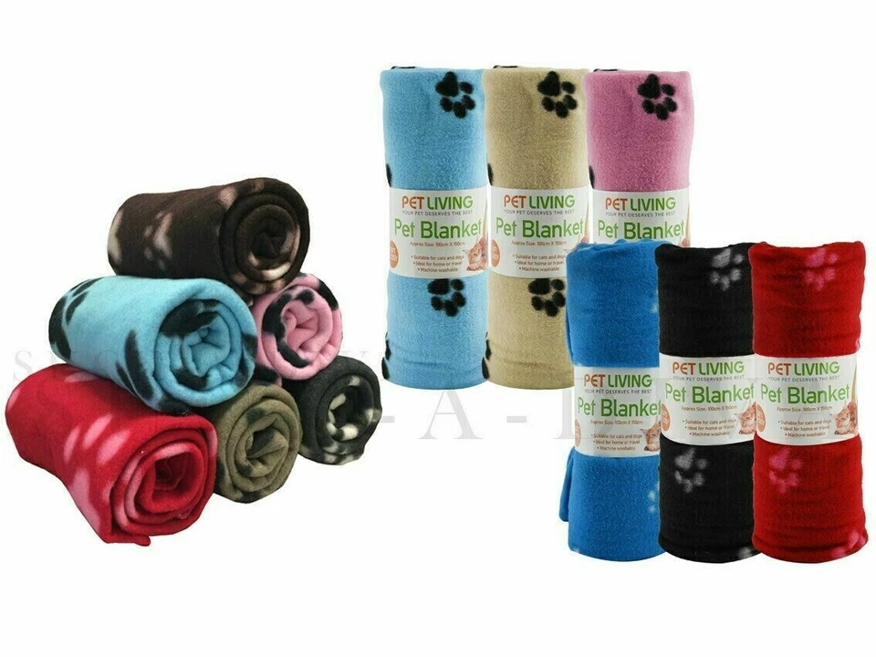 Value Pack of Small & Big Soft Fleece Cosy Car Blankets for Pets Dog Cat Puppy